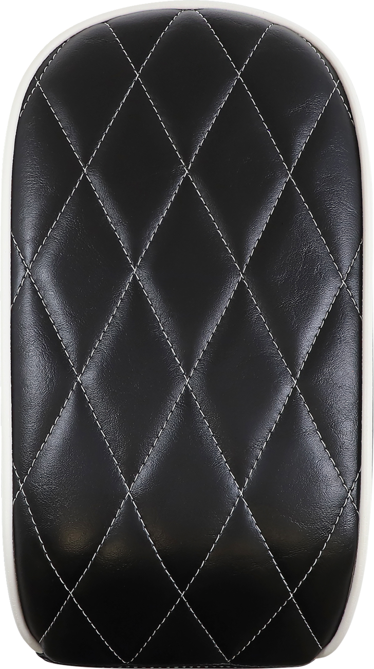 Bare Bones Series Pillion Pad — Diamond Stitch/White Piping