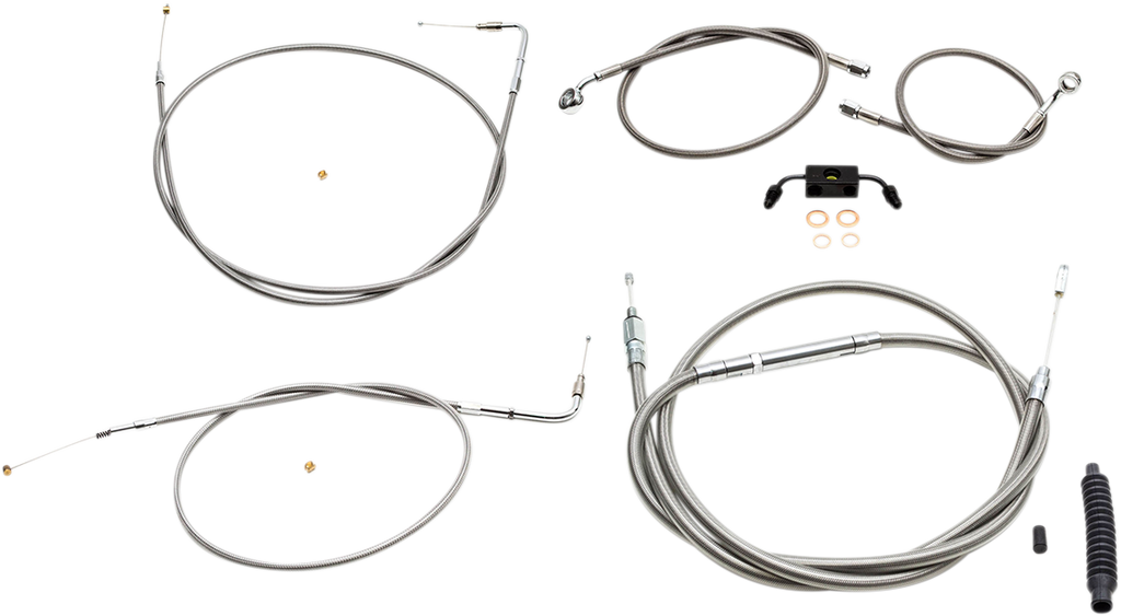 Standard Stainless Braided Handlebar Cable/Brake Line Kit