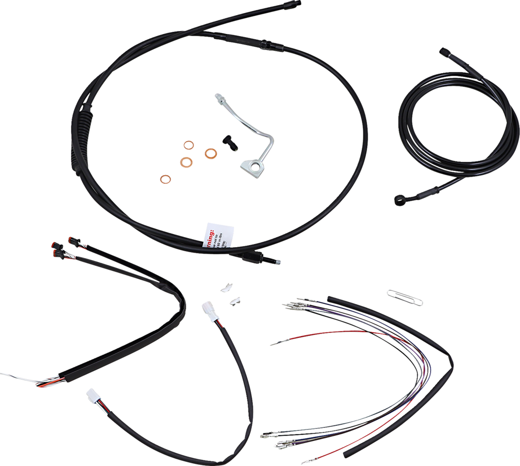 Complete Black Vinyl Handlebar Cable/Line Kit for Ape Hangers