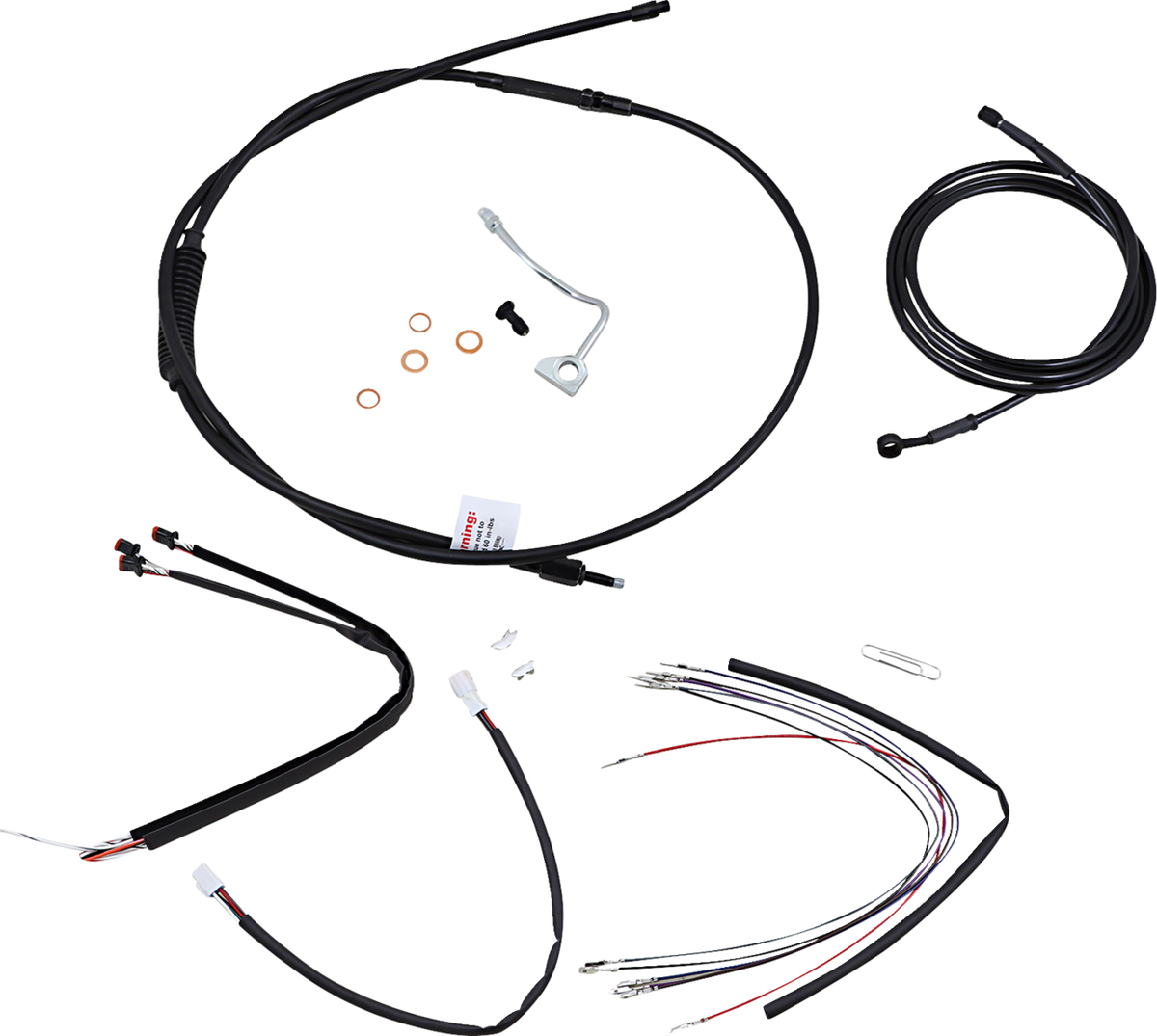 Complete Black Vinyl Handlebar Cable/Line Kit for Ape Hangers