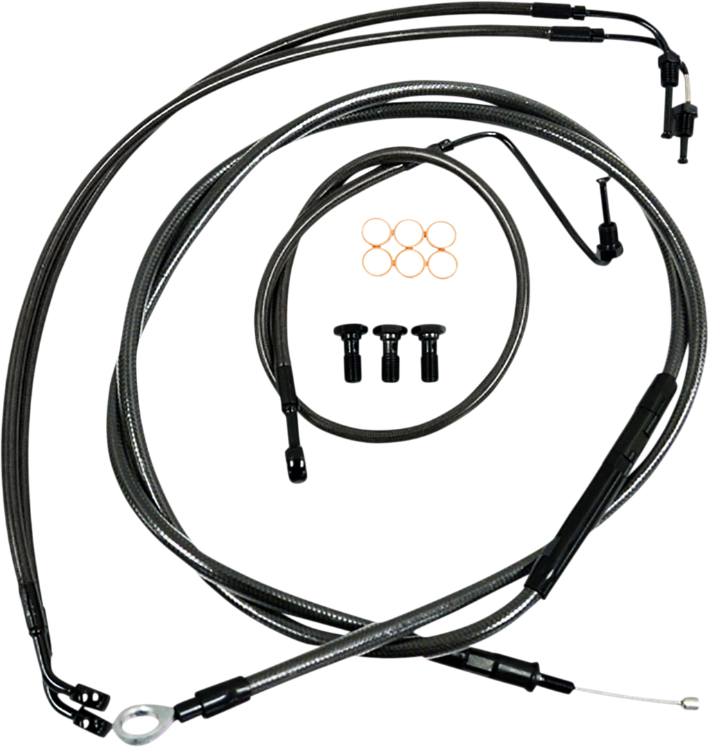 Standard Midnight Braided Handlebar Cable/Brake Line Kit — Ape Hanger