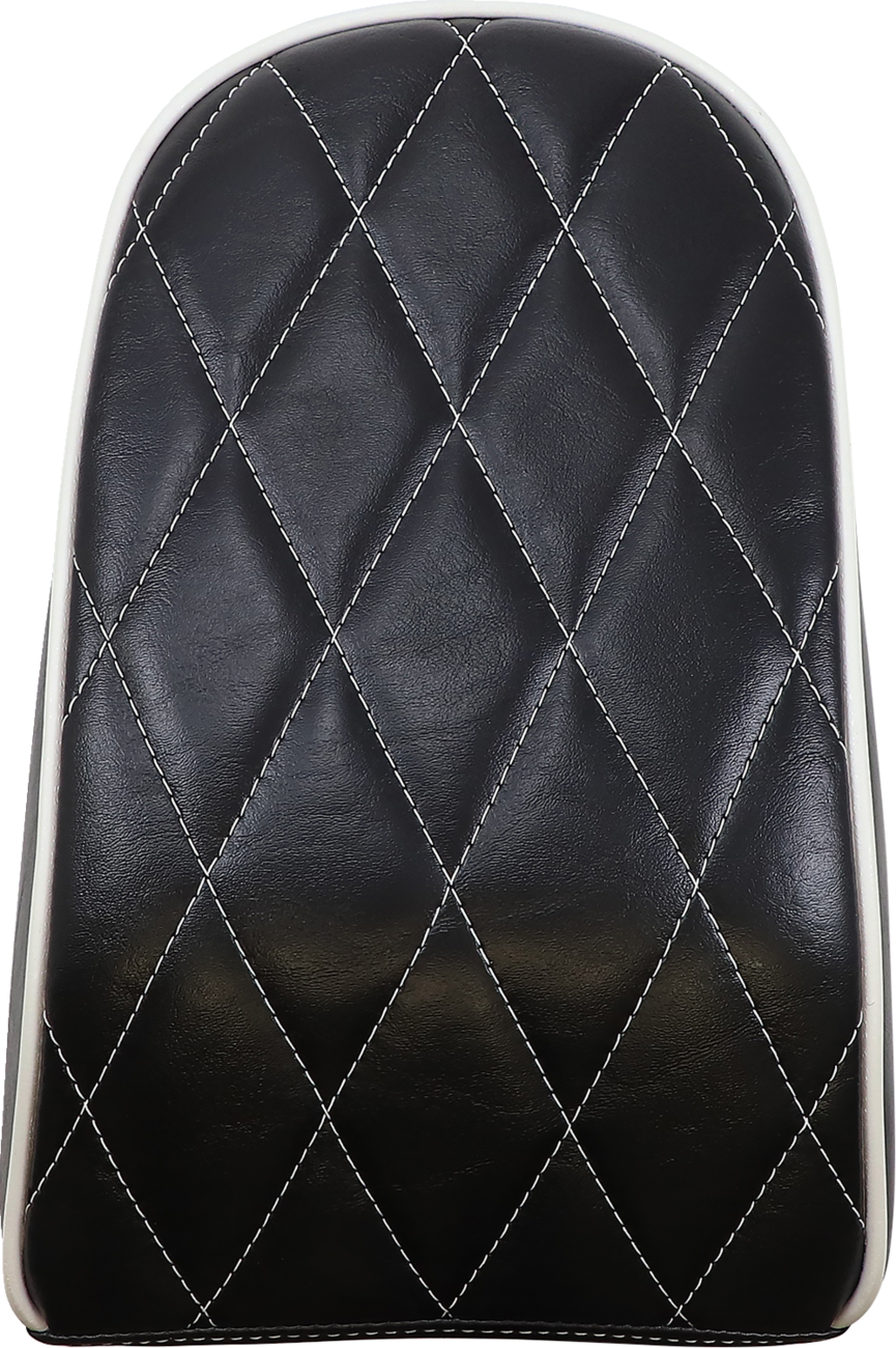 Bare Bones Series Pillion Pad — Diamond Stitch/White Piping