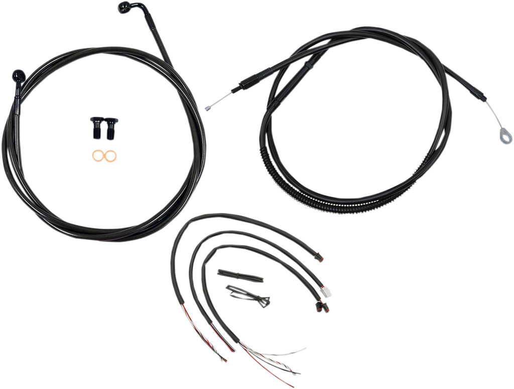 Complete Midnight Braided Handlebar Cable/Brake Line Kit — Standard