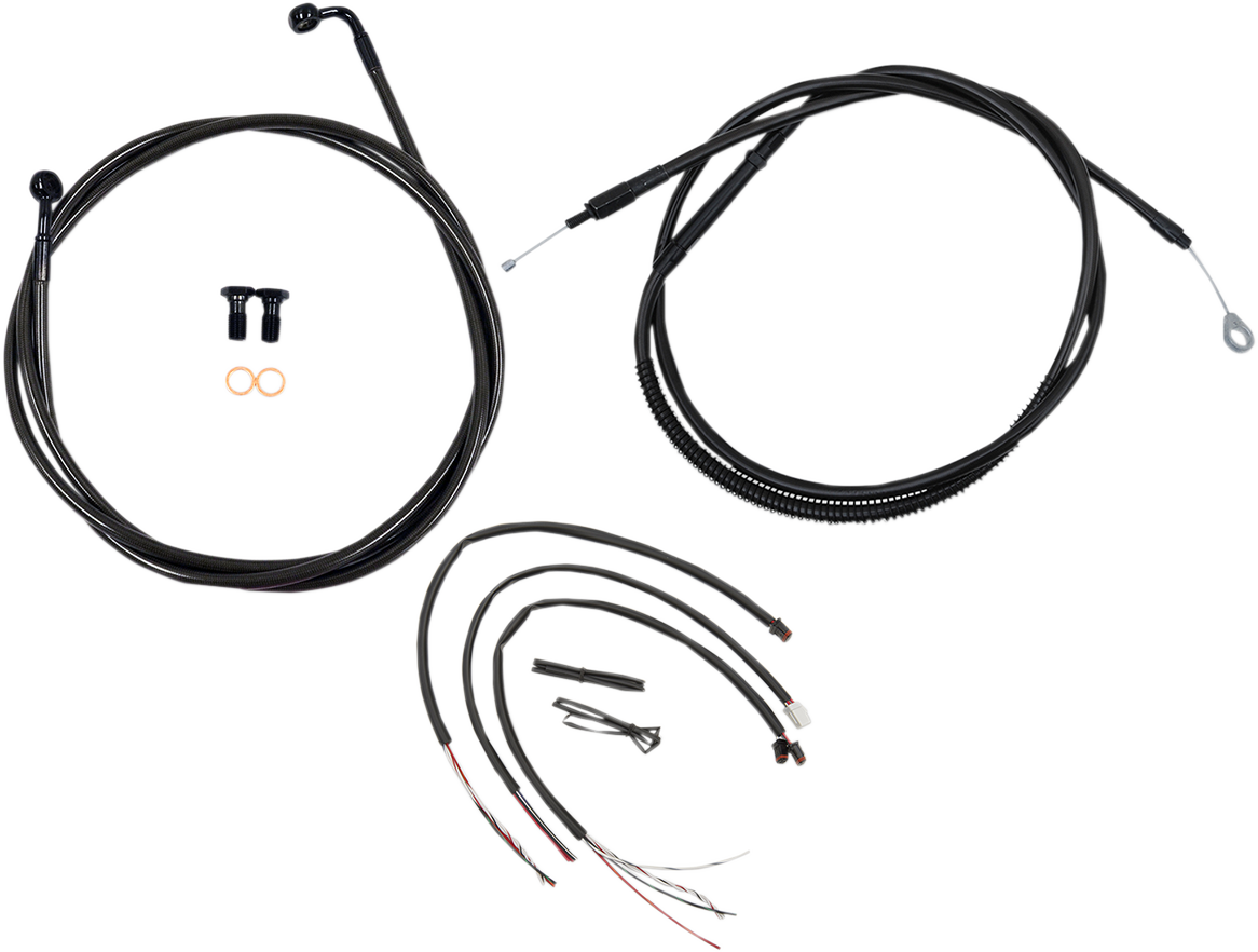 Complete Midnight Braided Handlebar Cable/Brake Line Kit — Standard