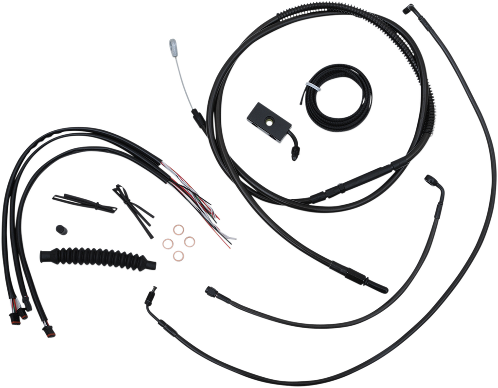 Complete Midnight Braided Handlebar Cable/Brake Line Kit — Standard