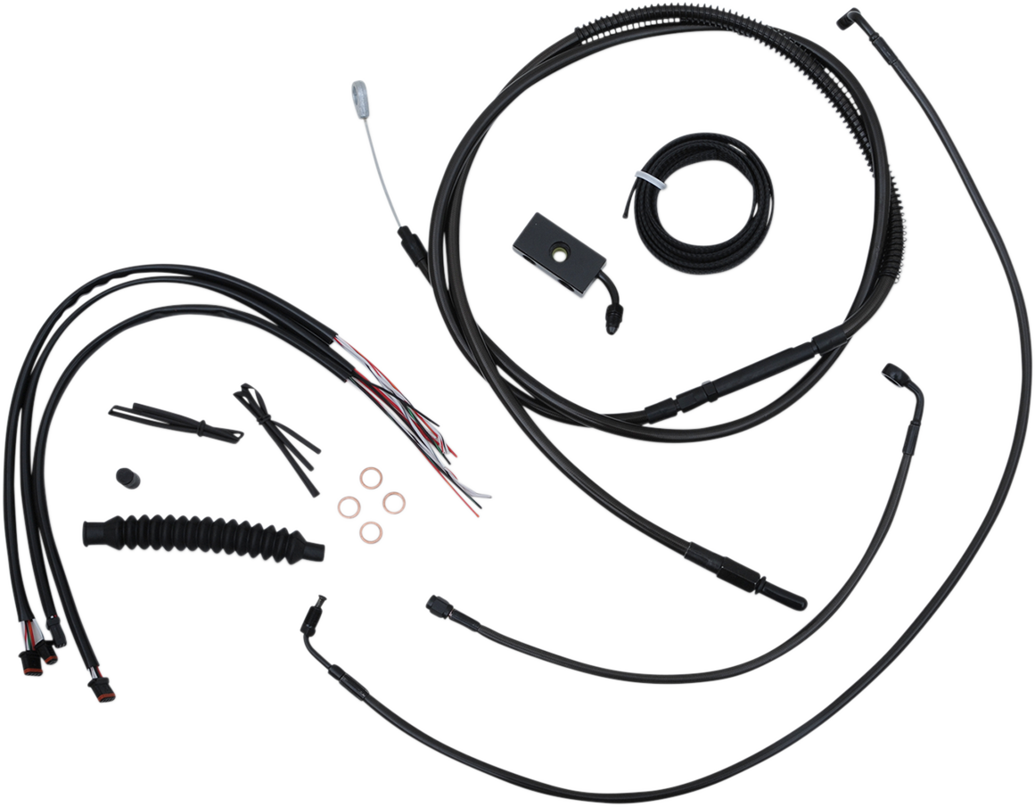 Complete Midnight Braided Handlebar Cable/Brake Line Kit — Standard