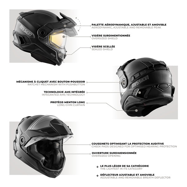 CKX Mission Free-Face Helmet - Carbon