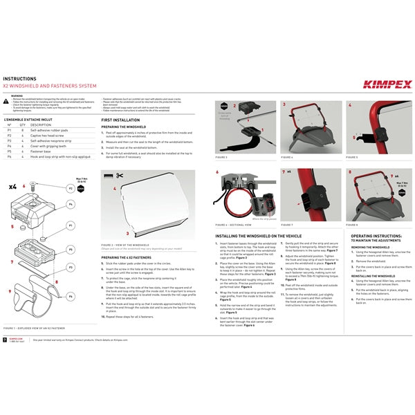 Kimpex X2 Series full winsdhield and clamp system - GP POLARIS
