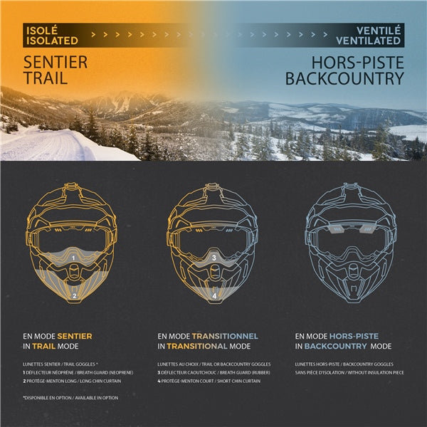 CKX Titan Air Flow Carbon Helmet - Backcountry Solid - 210° Goggle Included