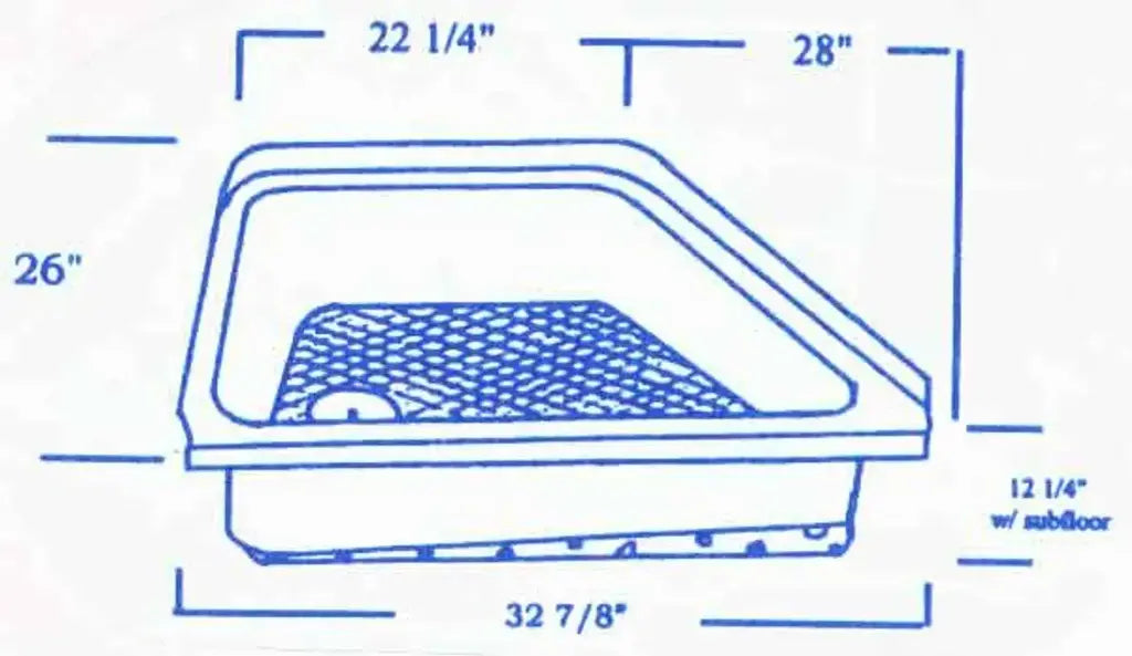 #445 Cambria RV Fiberglass Shower Pan