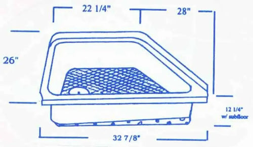 #445 Cambria RV Fiberglass Shower Pan