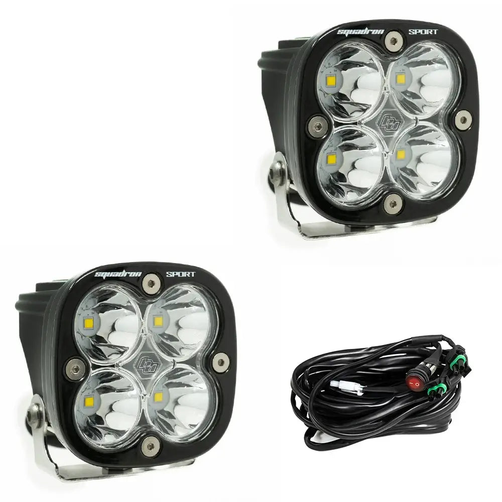 Baja Designs Squadron Sport Black LED Auxiliary Light Pod Pair - Baja Designs