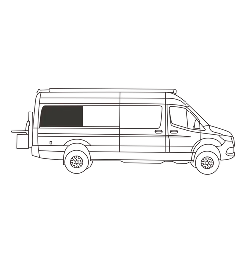 Cover : Side Windows (row 3) Sprinter 170WB | Passenger Side