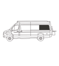 Cover : Side Windows (row 3) Sprinter 170WB | Driver Side