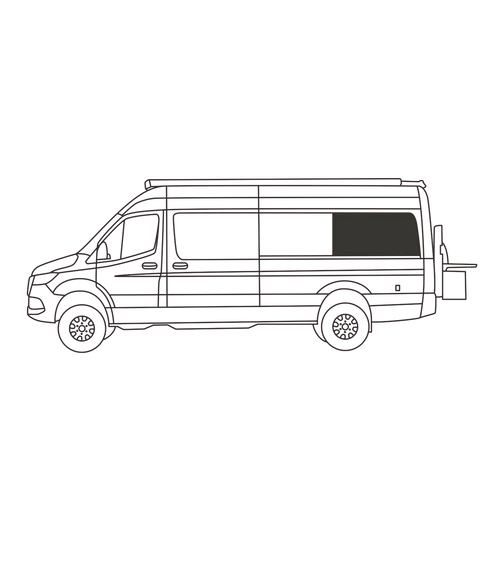 Cover : Side Windows (row 3) Sprinter 170WB | Driver Side