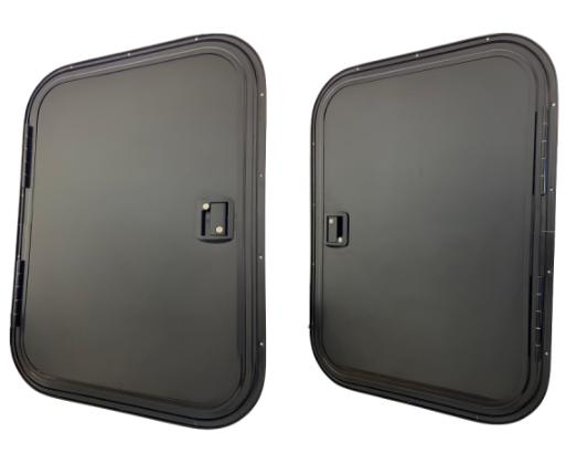 26″ Wide x 36″ Tall Driver and Passenger Side Teardrop RV Doors Windowless