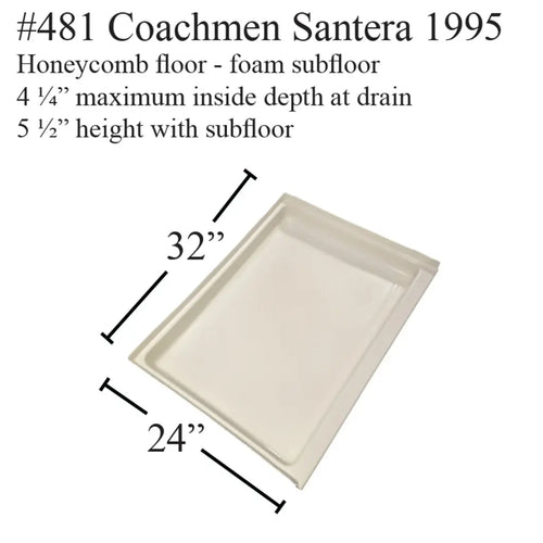 #481 Coachmen Santera RV Fiberglass Shower Pan