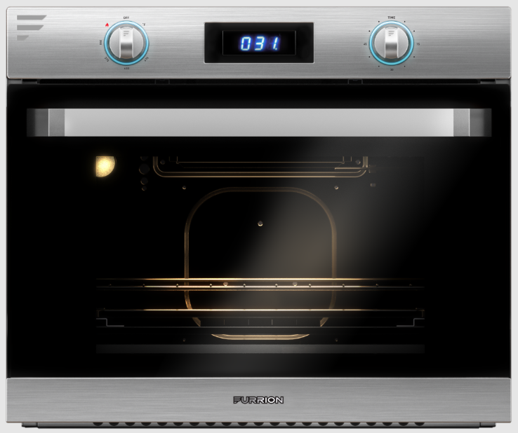 22” Built-in Gas Oven, Stainless Steel, LED Knob, Timer Readout