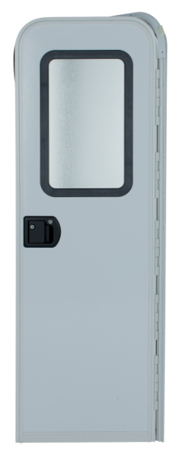 Rh Radius Motorized Entry Door, Polar White