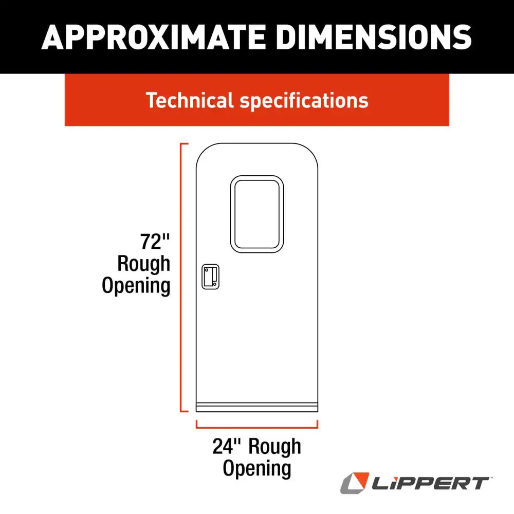 Right Hinge RV Radius Entry Door with Screen Door - Polar White