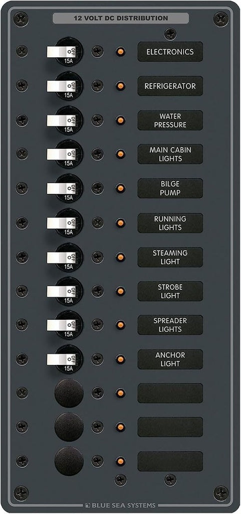 Blue Sea Systems Panel DC 13 Circuit 12/24V - Blue Sea