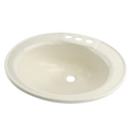 Single Oval Lavatory Sink; 17" x 20" x 7" (Parchment)