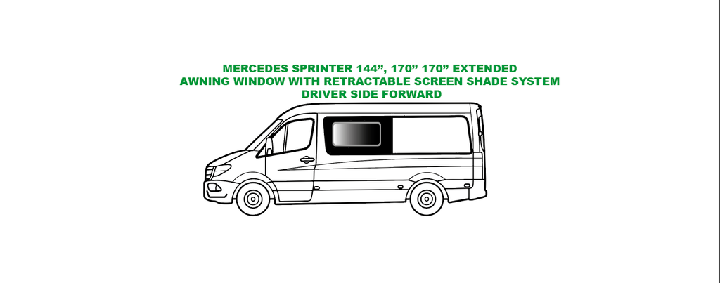 Premium Awning Window - Driver Side Forward - Mercedes Sprinter - (SL101-AW)