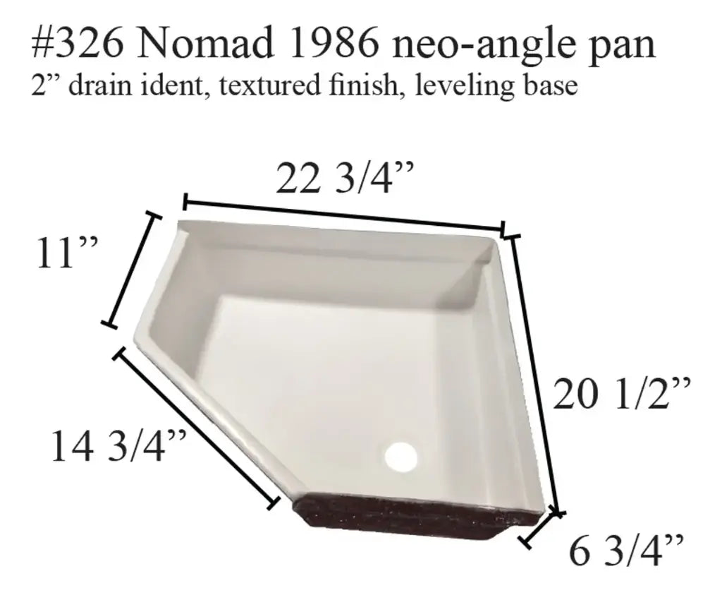 #326 Nomad RV Fiberglass Shower Pan