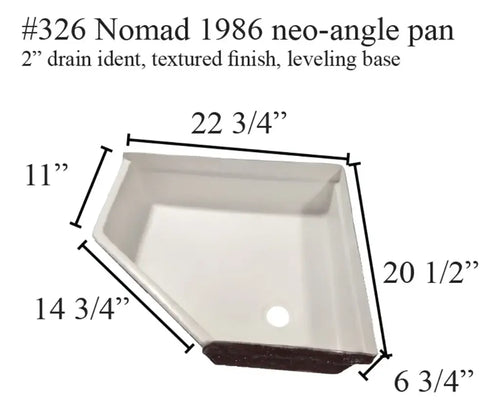 #326 Nomad RV Fiberglass Shower Pan