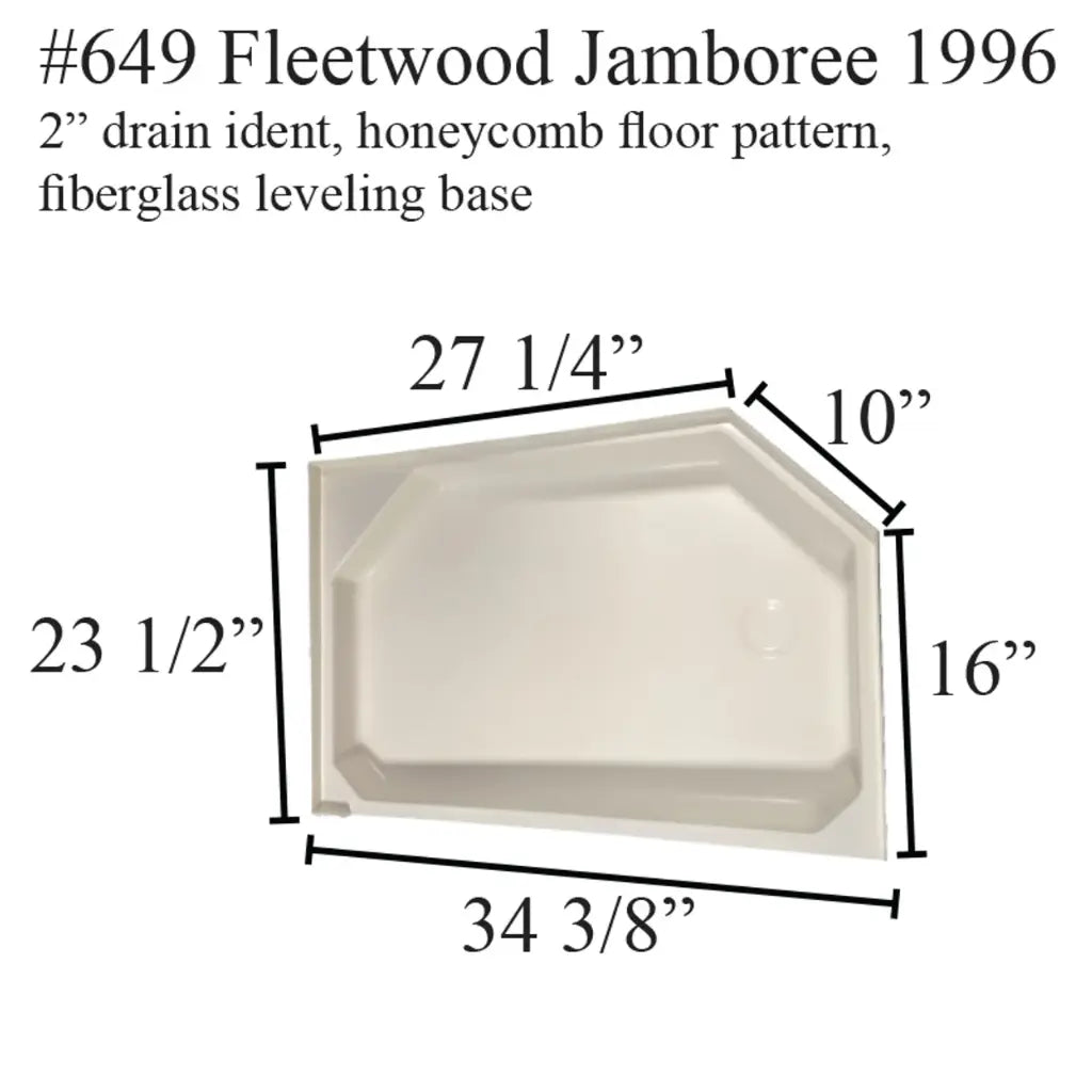 #649 Jamboree RV Fiberglass Shower Pan