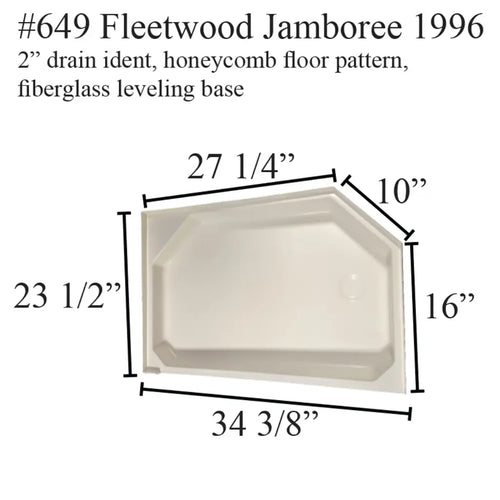 #649 Jamboree RV Fiberglass Shower Pan