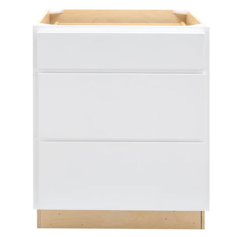 RV 3 Drawer Pots and Pans Base Cabinet | Pure White