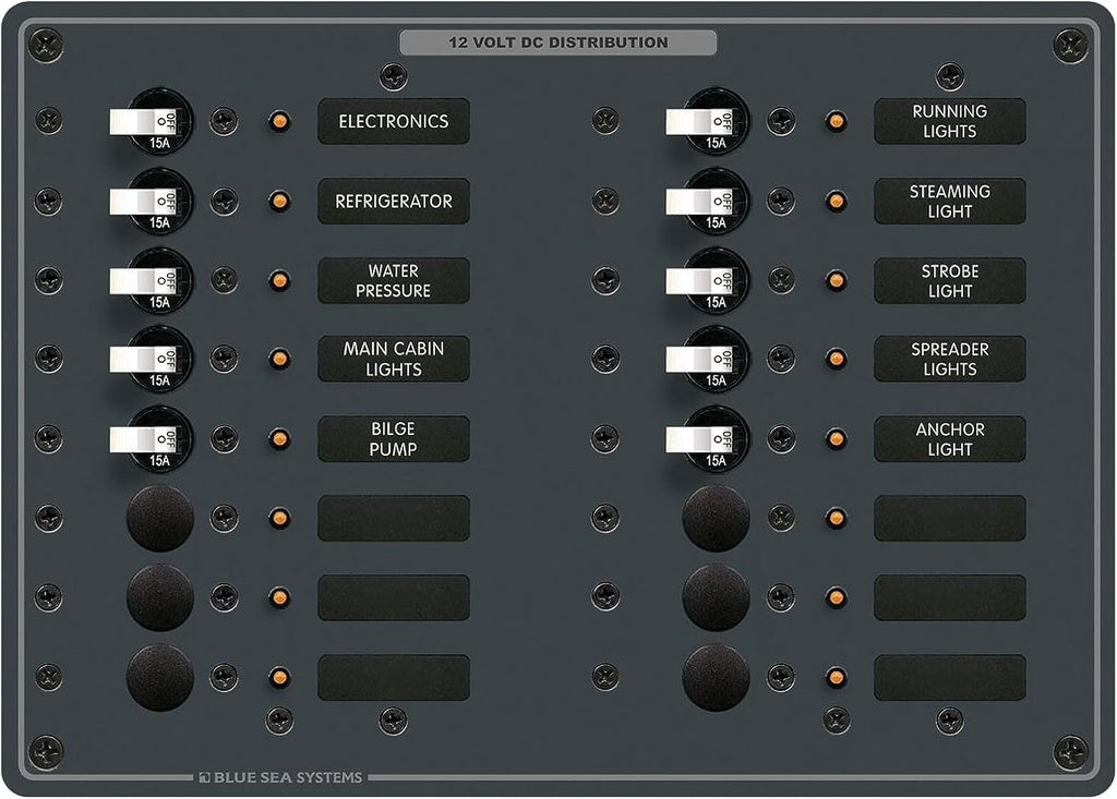 Blue Sea Systems Panel DC 16 Circuit 12/24V - Blue Sea