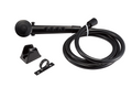 Shower Head; Hand-Held with 60 Inch Reinforced Vinyl Hose; Black