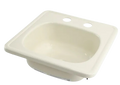 Square Galley/Kitchen Sink; 15" x 15" (Parchment)