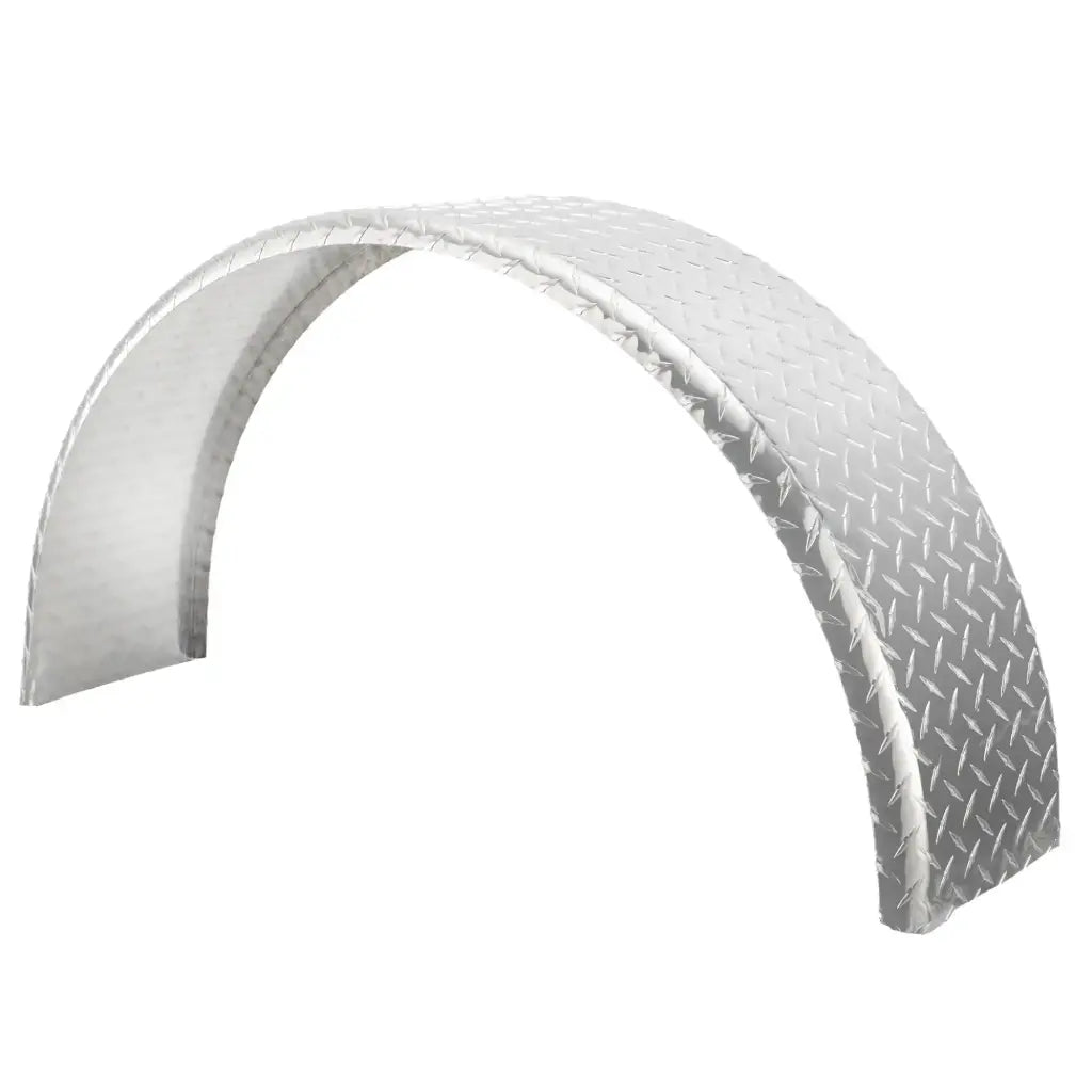 ToughGrade Aluminum Diamond Plate Round Top Trailer Fender 10" x 34" x 17"