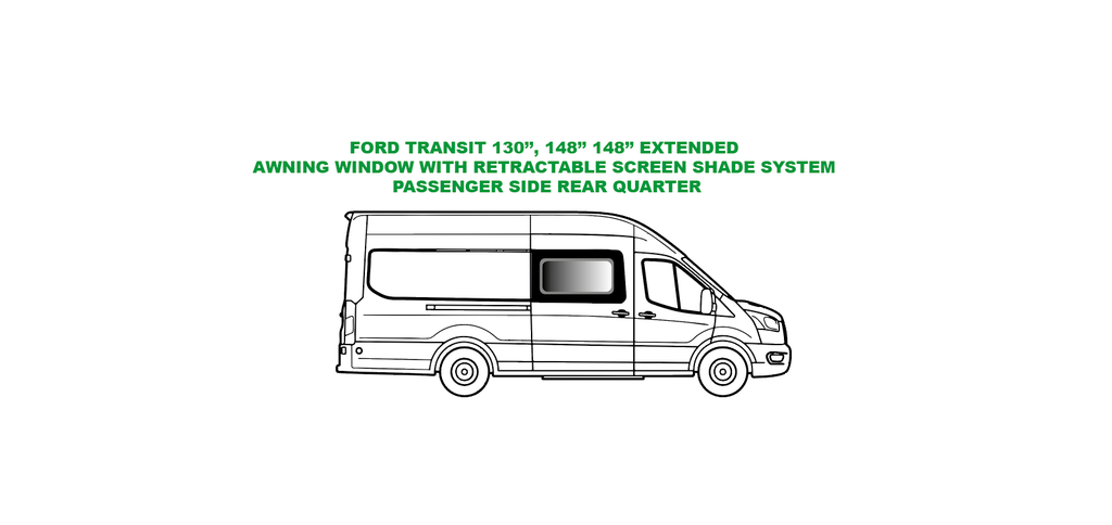 Awning Window with Built-In Blind - Passenger Side Sliding Door - Ford Transit - (TR201-AW)