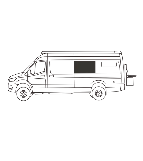 Cover : Side Windows (row 2) Sprinter 170WB | Driver Side