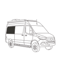 Insulated Window Cover – Sprinter 144WB, Second Row Passenger Side