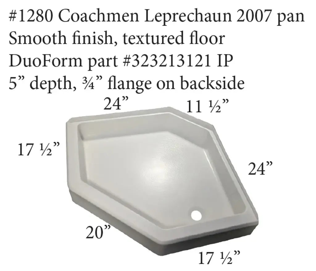 #1280 Coachmen RV Fiberglass Shower Pan