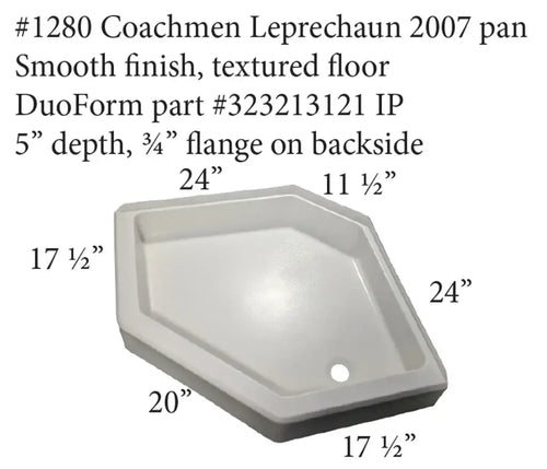 #1280 Coachmen RV Fiberglass Shower Pan